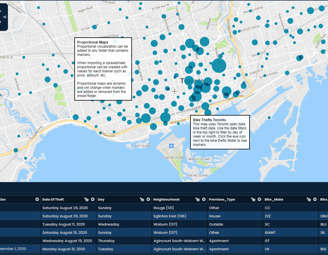 Base layer visualizations: Heatmap, Coldmap, Proportional, Contour, Hex ...